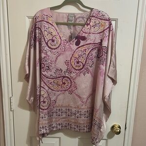 Pink Relaxed Paisley Tunic Top
